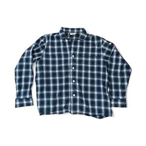 Sleepy Jones Plaid Long Sleeve Pajama 100% Cotton Shirt Size L